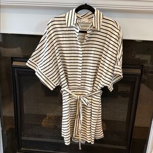 Vestique Black and White Striped Romper